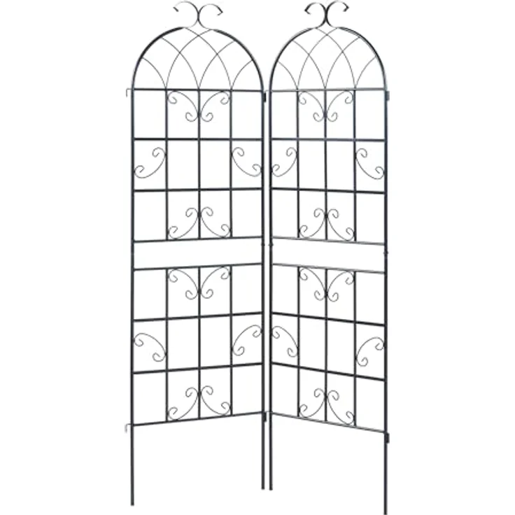 casa.pro Rankgitter, 2 St., 2er Set, »Barrea« 2er Set Metall 180 x 50 cm Schwarz, Robuste Unterstützung für Rankgewächse, Beliebig erweiterbar – Bild 3