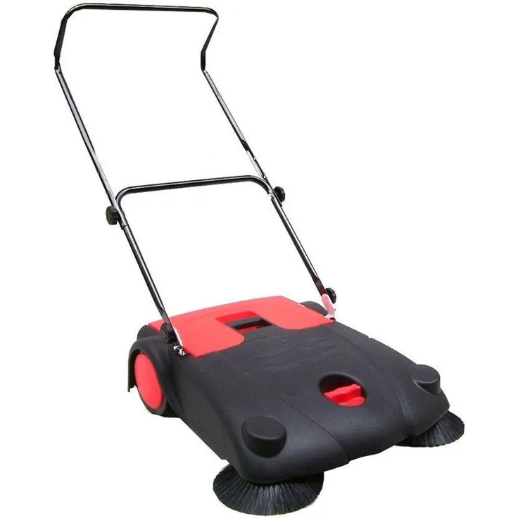 Apex Kehrmaschine HKM 700, Handkehrmaschine mit 2 Seitenbesen, 70 cm Arbeitsbreite, robustes Kunststoffgehäuse - blau