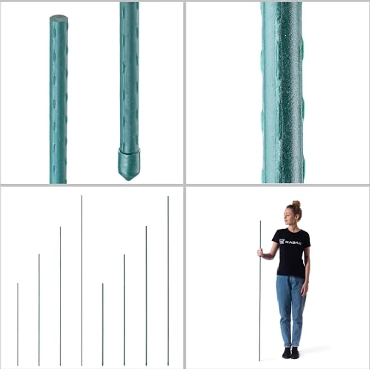 KADAX Pflanzstäbe 150 cm, 15er Set – Beschichteter Stahl, Wetterfest & Stabil, Pflanzenstütze für Garten, Tomatenstäbe – Bild 5