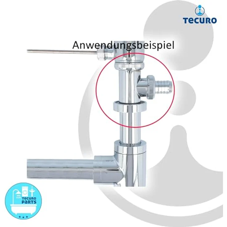 Siphon Abfluss Geruchsverschluss Zwischenstück Adapter für Geräte - Tecuro – Bild 4