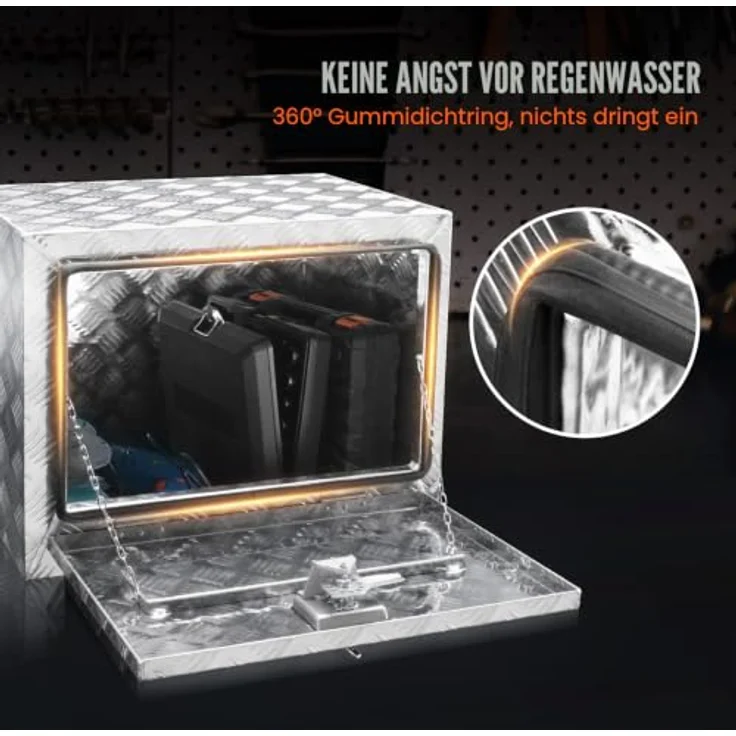 VEVOR Unterboden-Lkw-Box, Aluminium-Werkzeugkasten 610 x 335 x 405 mm, abschließbar mit Schlüsseln, wasserdicht, ideal für Lkw und Anhänger – Bild 5