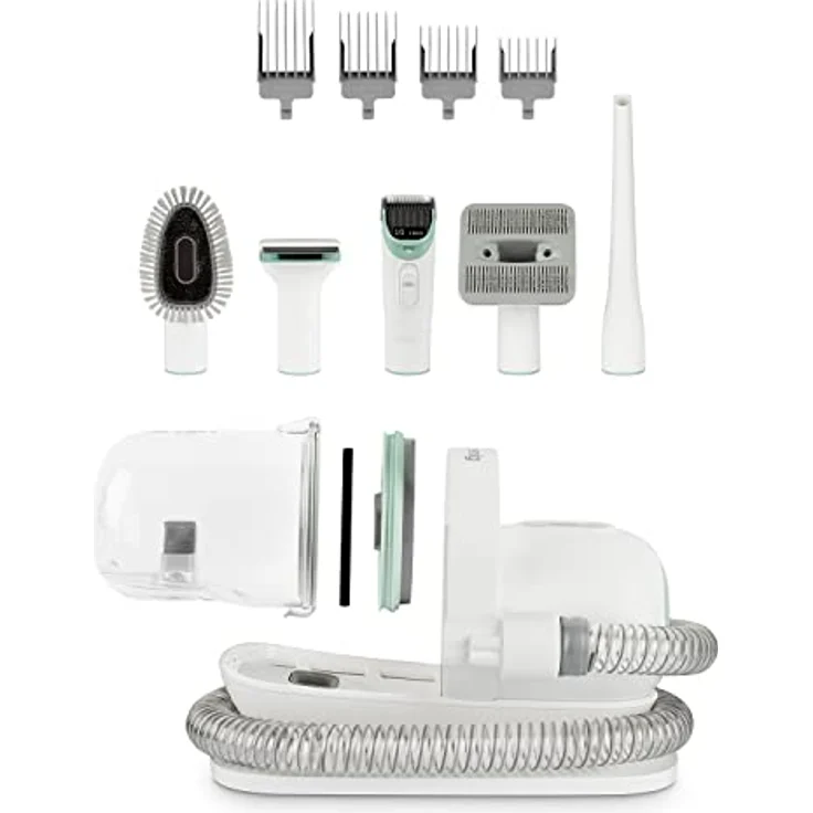H.Koenig PAW400 Staubsauger, Haarschneidemaschine für Haustiere, für Hunde und Katzen, Staubsauger, Mähen und Bürste, 9 Zubehörteile, Abnehmbarer Behälter, 1 l, 3 Sauggeschwindigkeiten – Bild 4