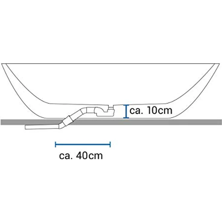Bernstein Freistehende Badewanne NADI, Rechteckige Acrylbadewanne in Weiß, 170 x 75 x 60 cm, doppelwandig, hygenisch und pflegeleicht – Bild 6