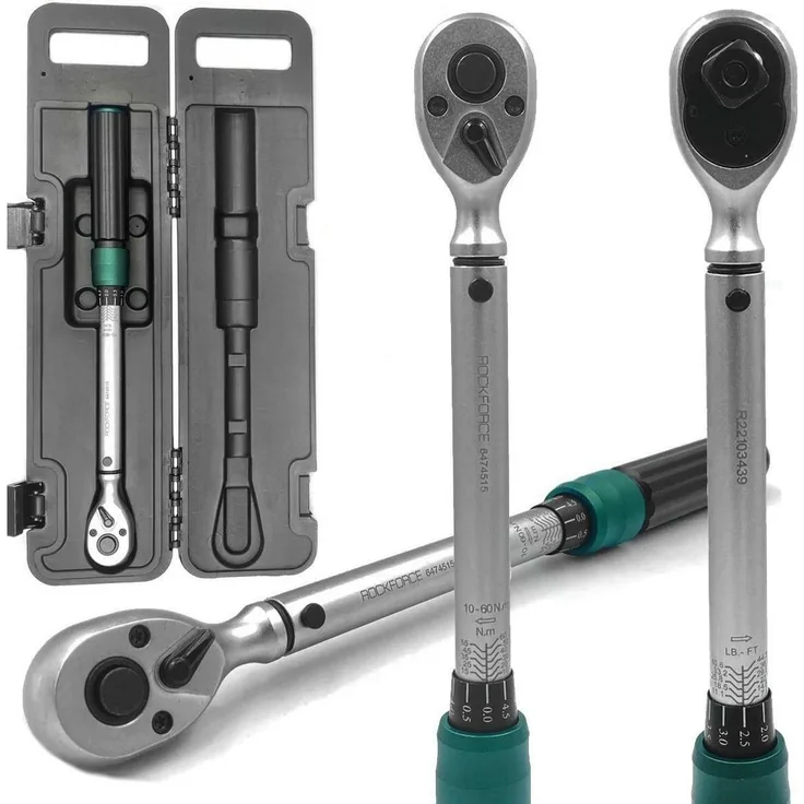 GCS Rockforce Premium, Drehmomentschlüssel (1/2", 10 Nm - 60 Nm), schmutz-, stoß- und temperaturbeständig, inklusive Kalibrierungszertifikat in Kunststoffbox