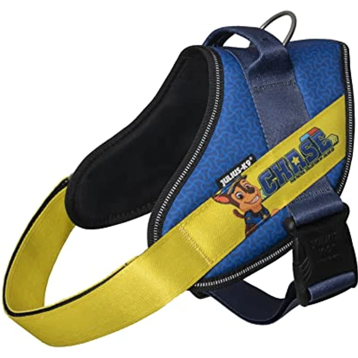 JULIUS K-9 Paw Patrol Hundegeschirr, Größe: M/0, Chase - Stadtgeschirr mit robustem Aufbau und reflektierenden Elementen, blau – Bild 2