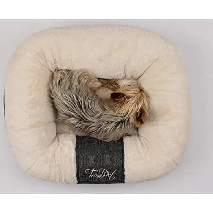 TrendPet LunaLounge Kuschelbett für Hunde und Katzen in 3 Größen und Farben (S, Beige) – Bild 4