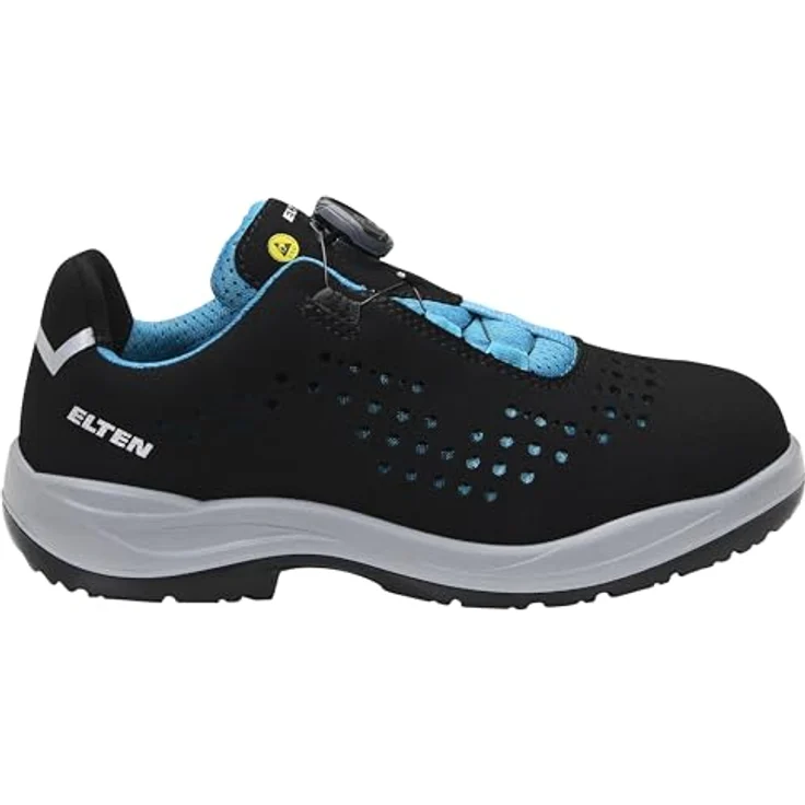 Elten Impulse Lady Boa Aqua Low ESD S1P Sicherheitsschuhe, Stahlkappe, wasserabweisende PU/PU-Sohle, schwarz, Größe 37 – Bild 3