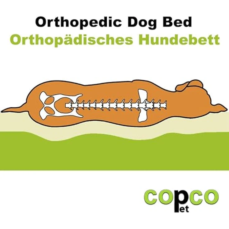 CopcoPet Orthopädisches Hundebett Kyra in Cord Stoff S 70x55cm Braun/Beige - Viskose Hundekissen mit waschbarem Bezug & erhöhten Rändern – Bild 4