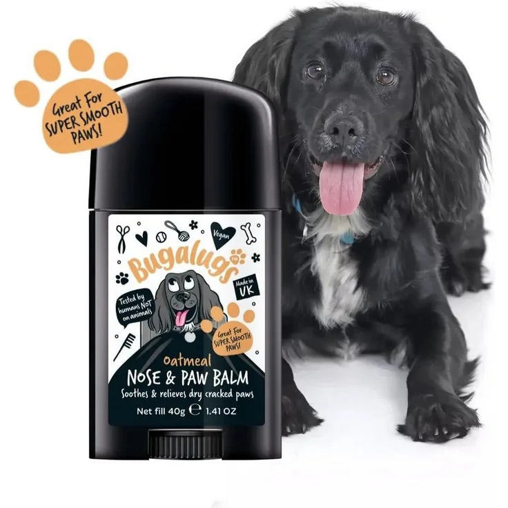 Bugalugs Nasen- und Pfotenpflegebalsam Stick Oatmeal Cocos, 40g, vegane Hautpflege für Hunde, Erste Hilfe für trockene und rissige Haut