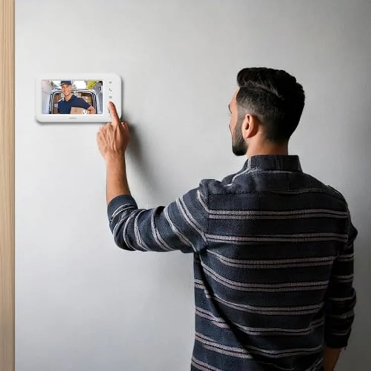 Extel Elia Smart 2 Video-Türsprechanlage mit 7 Zoll Touchscreen, 2 Draht-Technik, grau, 110 Grad Betrachtungswinkel, 6 Klingeltöne – Bild 4
