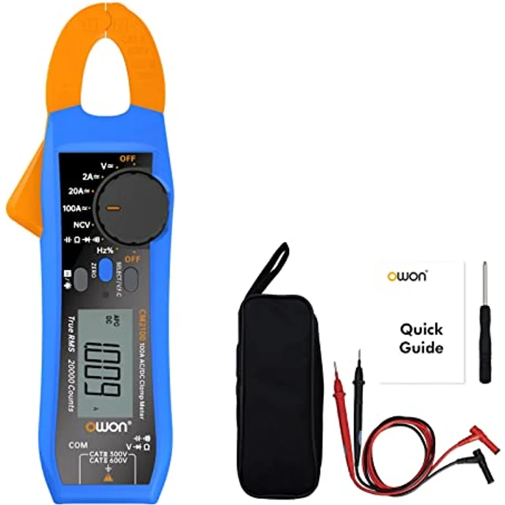 OWON CM2100 Digitales Stromzangenmessgerät Smart Electrical Tester 600V AC/DC True RMS VFC Diodenmultimeter, tragbar und handlich – Bild 1