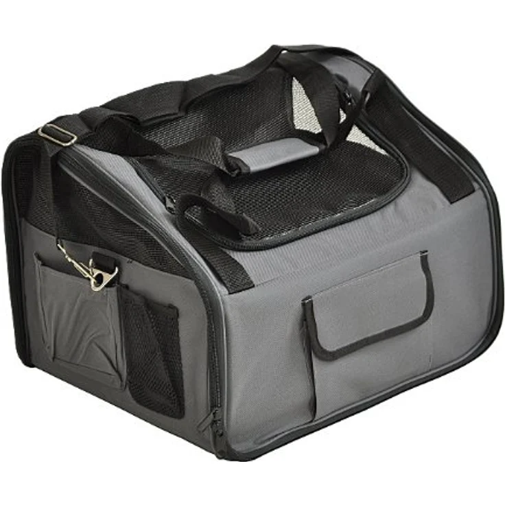 nanook Transporttasche Transportbox für kleine Hunde, Katzen und Nager, Tragetasche Haustier-Rucksack, faltbar, atmungsaktiv, Platz sparend, blau – Bild 1