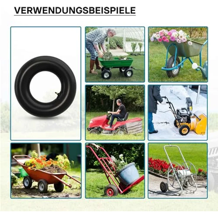 Wiltec - Schlauch Luftschlauch für Rasenmäherreifen TR87 16x6.50-8 Rasentraktor Aufsitzmäher – Bild 7