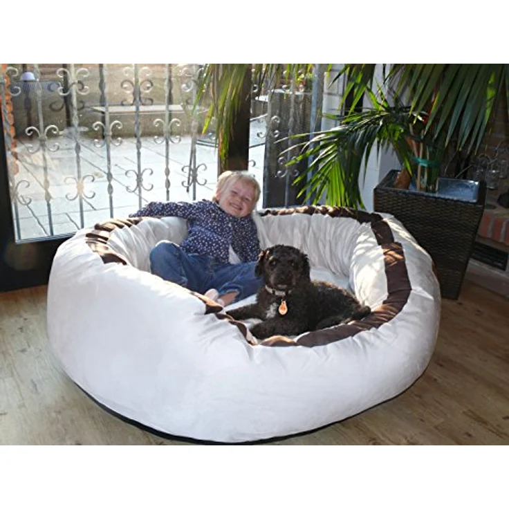 tierlando Lana Hundebett Hundesofa M L XL Velours MEGA DICK 80 100 120cm WEICH Größe: LA4 100cm L | Farbe: 06 Grau – Bild 3