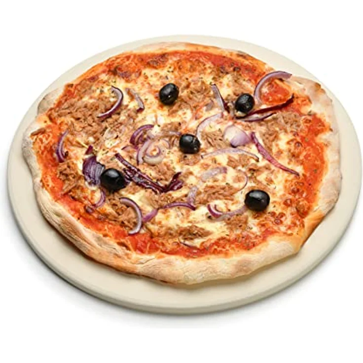 TAINO Pizzastein ø30 cm, rund für Pizza und Flammkuchen, Cordierit, für Backöfen und Gas-/Holzkohlegrills, hitzebeständig bis 800°C – Bild 3