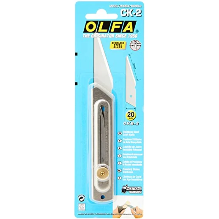 OLFA Cuttermesser CK-2 mit 20mm Schnitzklinge und Edelstahlgriff – Bild 4
