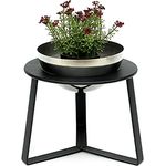 DanDiBo Blumenhocker Metall mit Topf Schwarz Silber 18 cm Blumenständer 96091 S Blumensäule Modern Pflanzenständer Pflanzenhocker, Tiefe 22,5 cm, Breite 21 cm, Höhe 18 cm