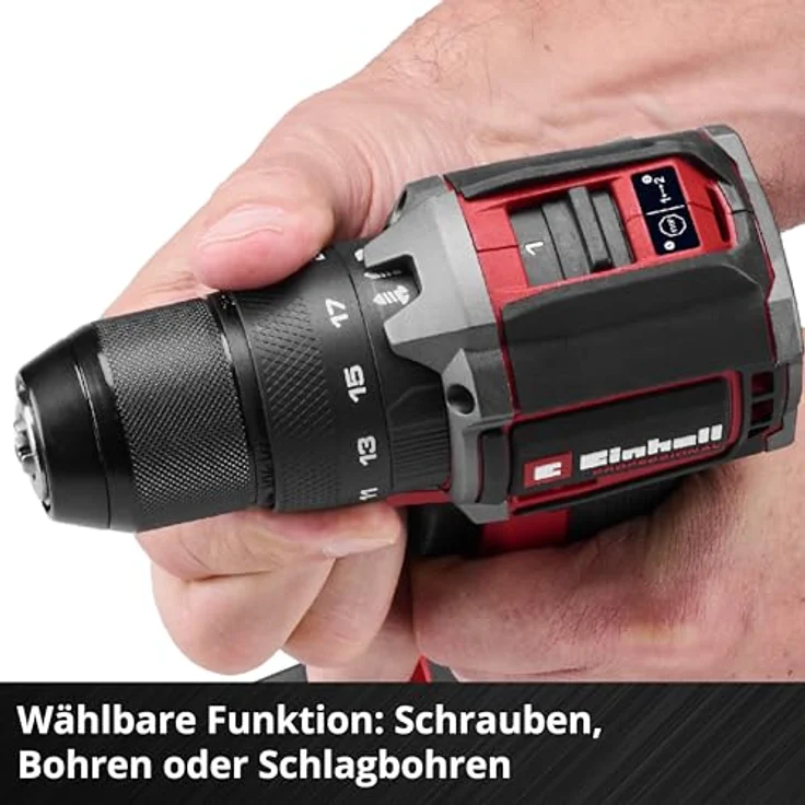 Einhell Professional TP-CD 18/50-C Li-i BL - Solo 2-Gang-Akku-Schlagbohrschrauber mit bürstenlosem Motor, 50 Nm Drehmoment, ergonomisches Design – Bild 9