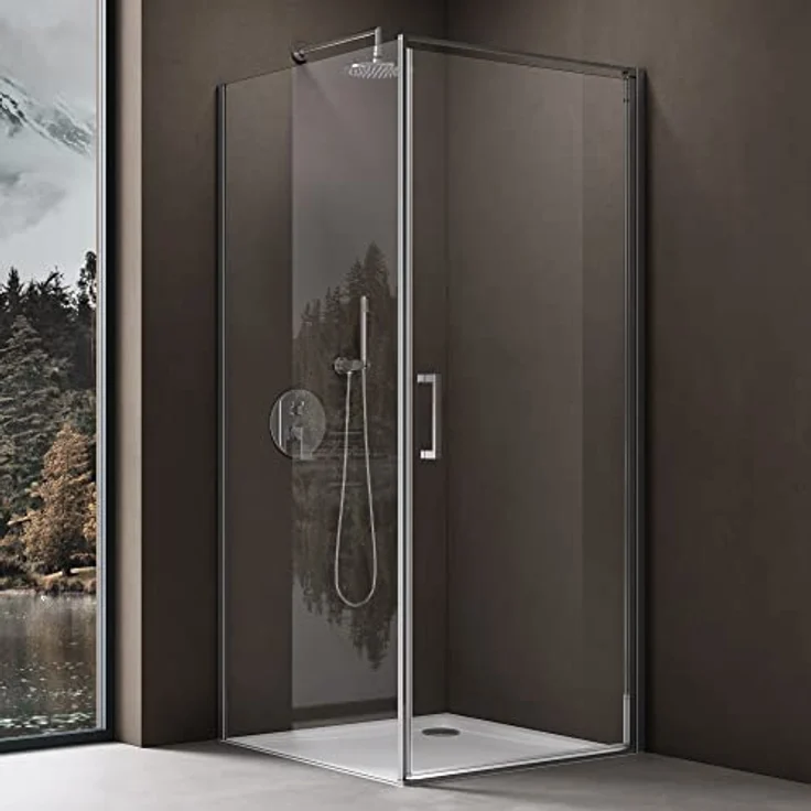 doporro Ravenna36-Plus Eck-Duschkabine 80x100x195cm mit 8mm ESG-Sicherheitsglas und beidseitiger NANO-Beschichtung, Klarglas – Bild 1