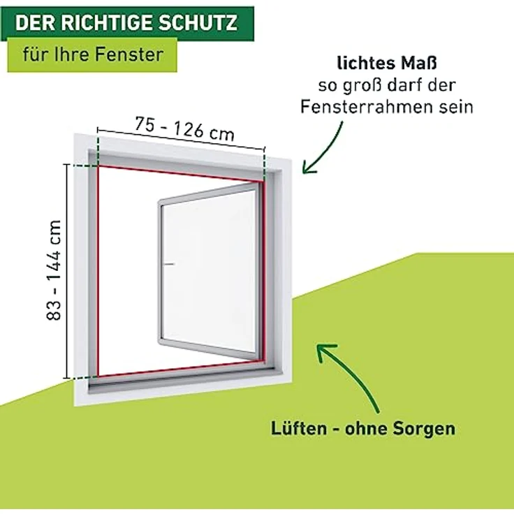 Windhager Insektenschutz teleskopierbares Fliegengitterfenster Flexi Fit, Spannrahmen-Fenster, Teleskopfenster ohne Sägen, Selbstbausatz 130 x 150 cm, Anthrazit, 04306 – Bild 4