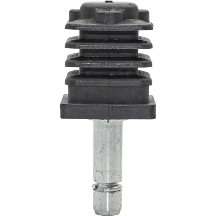 WAGNER Stift + Vierkanthülse 2tlg. - 22/25/ Ø 8 mm, Höhe 25/26/55 mm, für Möbelrolle / Möbelgleiter mit Aufnahme 8 mm, Stahl verzinkt / Kunststoff, Klemmring - 11008599, Set aus Industriestahl und Kunststoff, 2er-Set