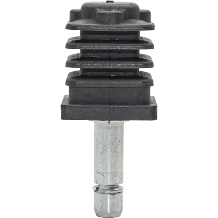 WAGNER Stift + Vierkanthülse 2tlg. - 22/25/ Ø 8 mm, Höhe 25/26/55 mm, für Möbelrolle / Möbelgleiter mit Aufnahme 8 mm, Stahl verzinkt / Kunststoff, Klemmring - 11008599, Set aus Industriestahl und Kunststoff, 2er-Set – Bild 1