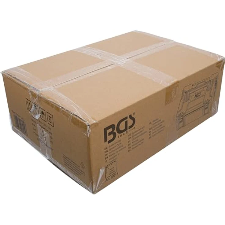 BGS TECHNIC Systemkoffer Größe M, robuster ABS-Kunststoff, klappbarer Aluminium Tragegriff, mit Schaumstoff-Schutzpolster, 4 Schnappschlösser – Bild 10