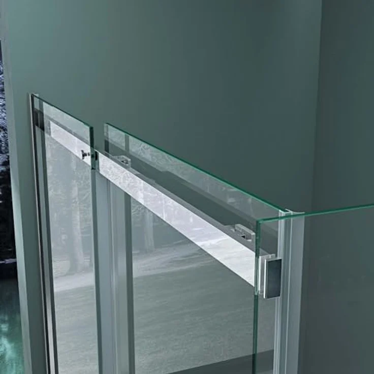 Mai & Mai Eckdusche Duschkabine mit Schiebetür aus Sicherheitsglas mit NANO Rav18, BxT: 100x80 cm, Einscheibensicherheitsglas, Klarglas – Bild 3
