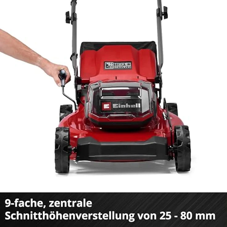 Einhell Akku-Rasenmäher 'GC-CM 36/51 S Li BL', geeignet für Flächen bis 750 m², bürstenloser Motor, stufenlose Geschwindigkeitsanpassung, 9-stufige Schnitthöhenverstellung, inkl. Akku und Ladegerät – Bild 8
