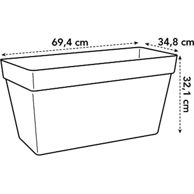 elho Loft Urban Terrace 70 - Übertopf für Außen - Ø 69.3 x H 32.5 cm - Weiß/Weiss – Bild 5