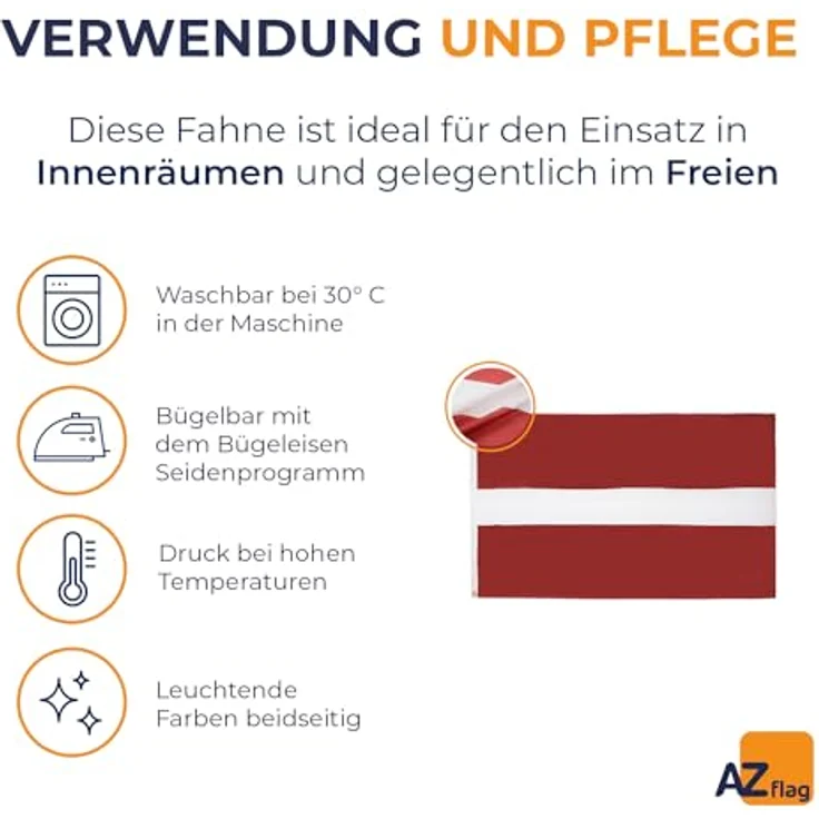 AZ FLAG Flagge Lettland, 90x60 cm, 100% Polyester mit Messing-Ösen, verstärkte Ecken, ideal für Innen & Außen – Bild 5