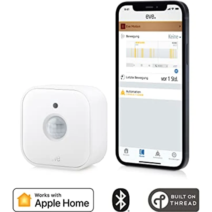 Eve Motion (HomeKit) – Smarter Bewegungssensor mit Lichtsensor, IPX3-Wasserbeständigkeit, Mitteilungen, automatische Aktivierung von Leuchten und Geräten, keine Bridge nötig, Bluetooth, Apple HomeKit – Bild 2