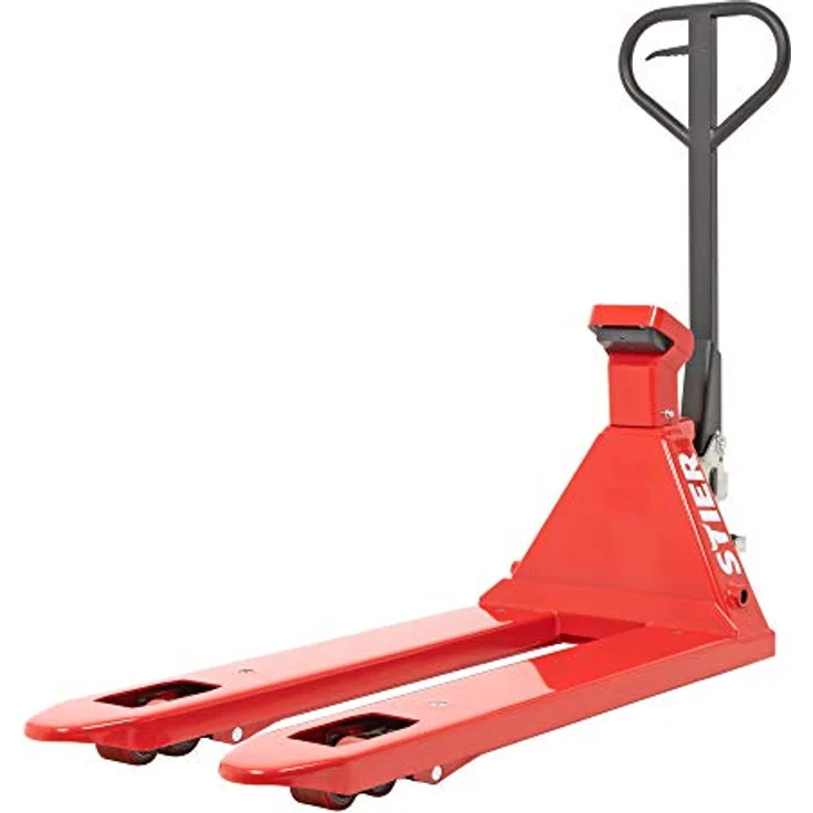 STIER Wiege-Hubwagen elektrisch mit Drucker, 2000kg Tragkraft, 1kg-Anzeigeschritte, Gabellänge 1150 mm, IP65 geschütztes Display – Bild 2