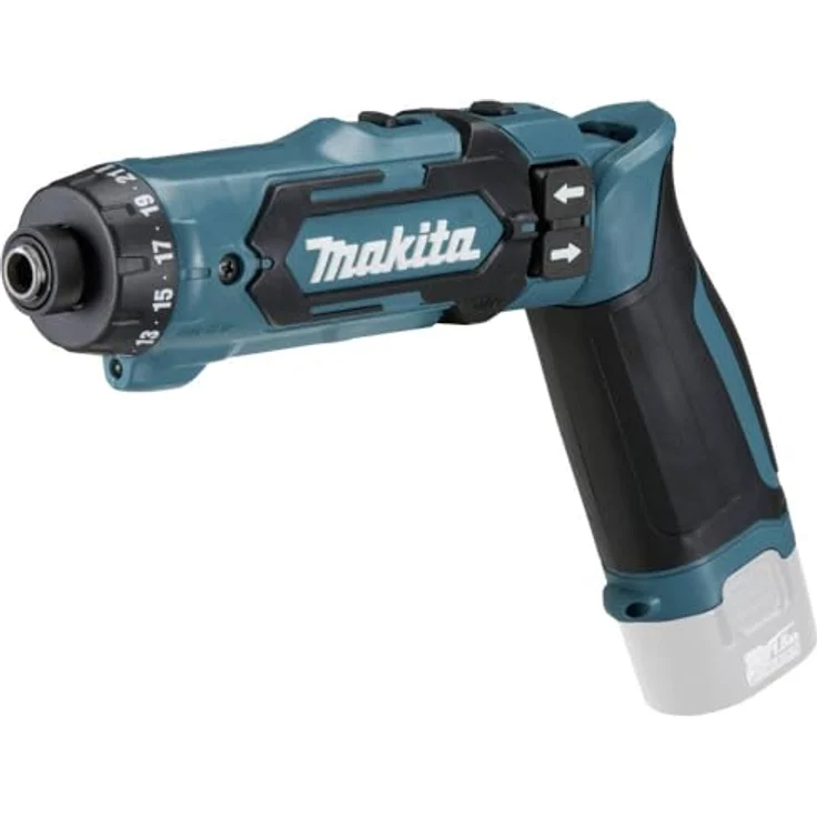 Makita Akku-Knickschrauber (7,2 V, ohne Akku, max. Drehmoment 8,0 Nm, 2-Gang Getriebe, 21-fache Drehmomenteinstellung) DF012DZ – Bild 2