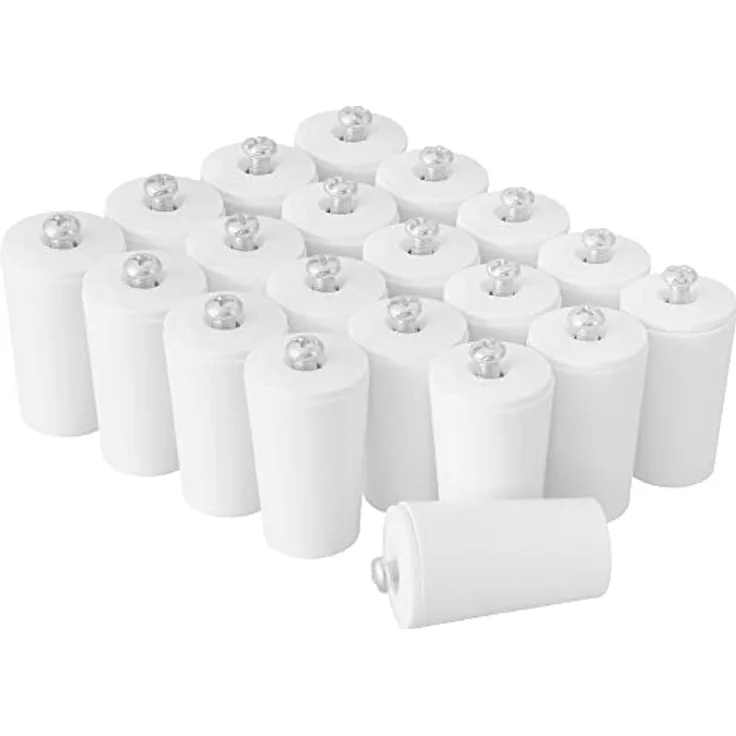 ECENCE Anschlagpuffer Stopper für Rollladen, 20er Set 40mm inkl. Schraube Weiss, Endanschlag, Rollladen Schutz komplett