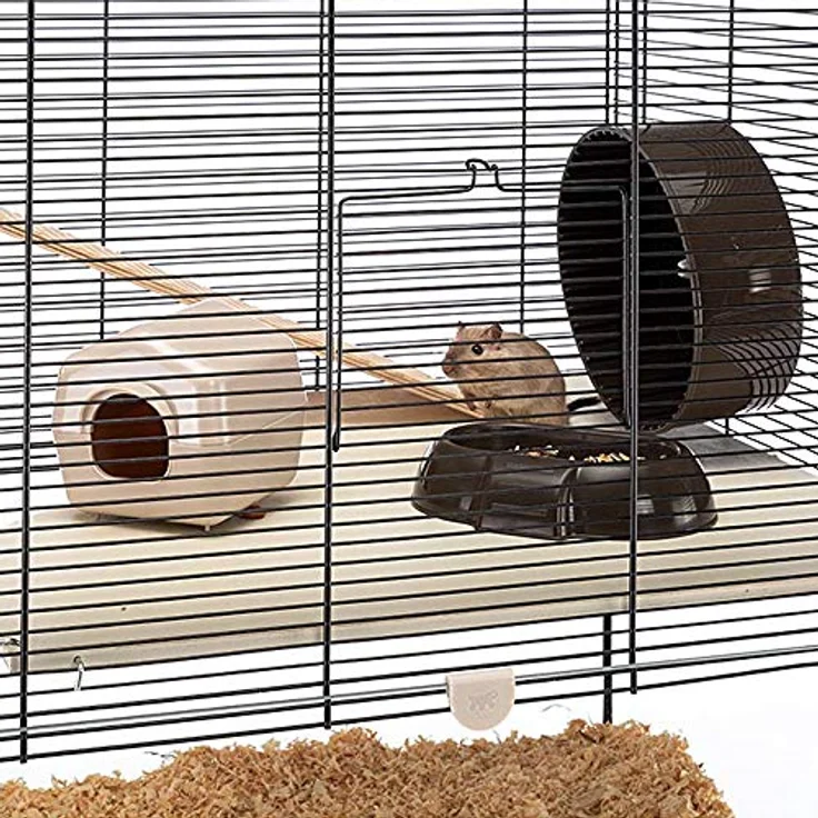 Ferplast Käfig für Hamster oder Mäuse KARAT 100 Kleine Nagetiere, Zwei Ebenen mit Zubehör, aus Glas und Metallgitter, 98,5 x 50,5 x h 61,5 cm. – Bild 4