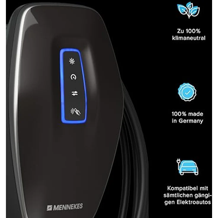 Mennekes Amtron 4You 310, Elektroauto Ladestation (Typ 2, 11 kW) mit RFID-Zugangsschutz und PV-Laden, 7,5 m Ladekabel – Bild 9
