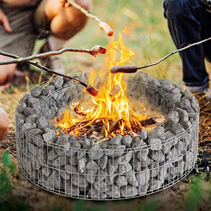 bellissa Gabionen-Lagerfeuerstelle - 95587 - Feuerstelle für Lagerfeuer - Durchmesser 73/51 cm, Höhe 21 cm – Bild 3