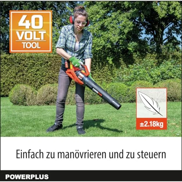 Powerplus PowDPG7526 40 V 200 Km/h Laubbläser mit leistungsstarkem bürstenlosem Motor, Turbo-Modus und ergonomischem Softgrip-Griff – Bild 4