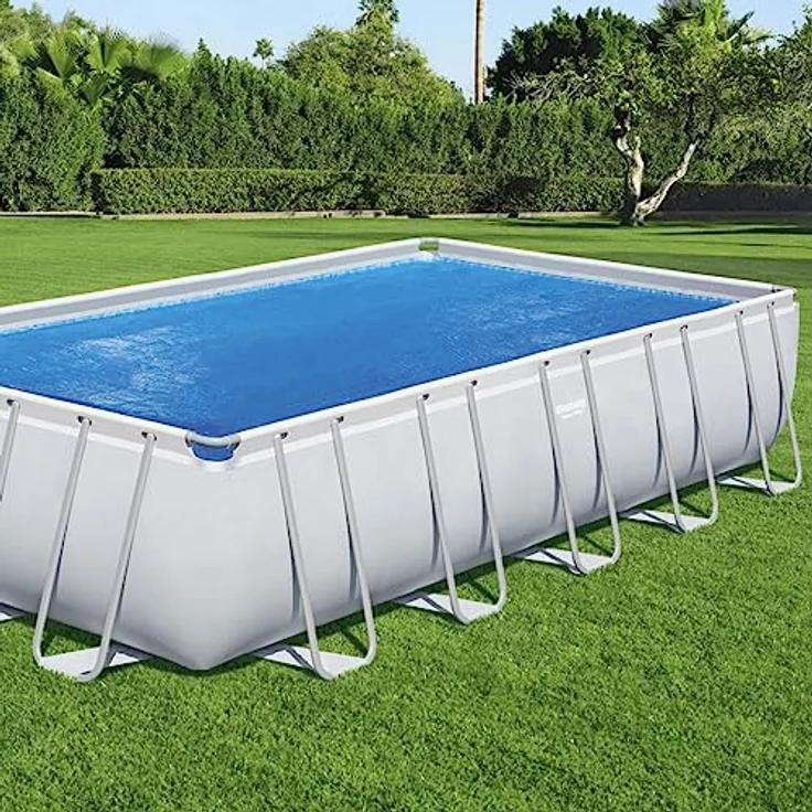 Bestway Flowclear Solarabdeckplane 703 x 336 cm, für eckige 640 x 274 cm und 732 x 366 cm Power Steel Pools, blau – Bild 3