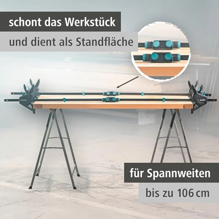 wolfcraft XL Einhandzwingen-Set PRO MAX I 8663060 I 250 kg Spannkraft für höchste professionelle Ansprüche I inkl Connector I Spannweiten von bis zu 1.060 mm I Made in Europe – Bild 3