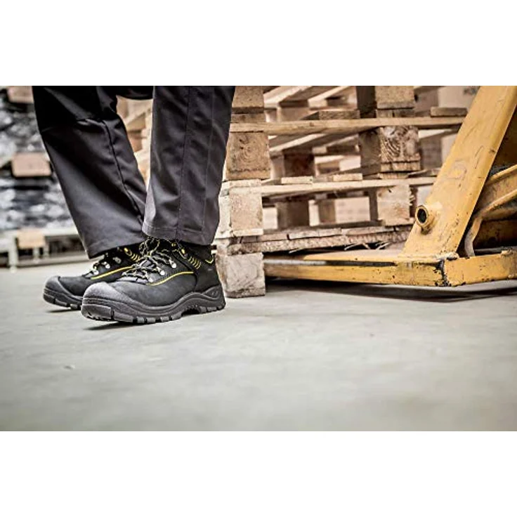 Albatros GRAVEL MID Sicherheitsschuh, multifunktional mit rutschfester TPU-Laufsohle, schwarzes Vollrindleder – Bild 5