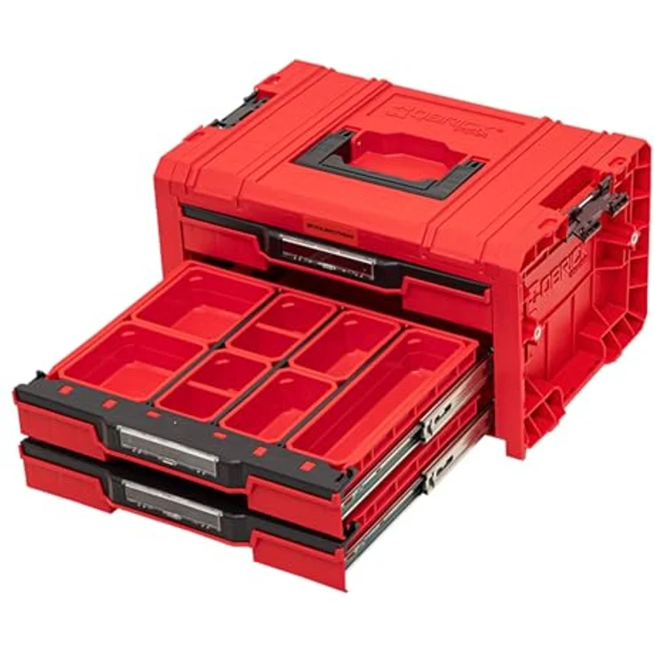 Tool Brothers Qbrick System PRO Drawer 3 Toolbox 2.0 Expert RED ULTRA HD, modularer Werkzeugkoffer mit 3 Schubladen und 21 Fächern, 450 x 310 x 244 mm – Bild 8