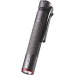 EMOS wasserdichte Mini-Taschenlampe, superhelle CREE-LED-Taschenlampe, 100 lm Metall-Stiftlampe mit 65 m Leuchtweite, Schutzart IP65, Stahlclip, schwarz, P3150