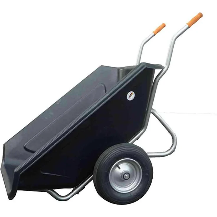 Mefro Muldenkuli 250, Schubkarre mit 300 kg Tragkraft, 250 Liter Fassungsvermögen, robustes Metall, Made in Germany