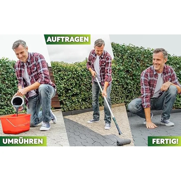 Ultrament Pflaster Frisch 5 L Grau, Betonlasur für Pflastersteine & Gehwegplatten, UV- und witterungsbeständig, Farbtonauffrischer – Bild 2