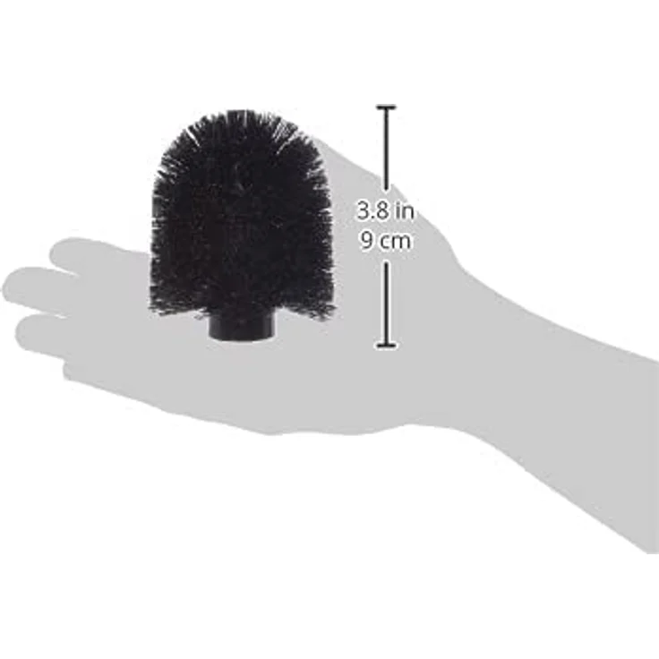 WENKO Ersatzbürste für WC-Garnituren, Bürstenkopf Ø 7,5 cm aus Kunststoff, Ersatz-Toilettenbürste, zum Auswechseln, Schwarz – Bild 2