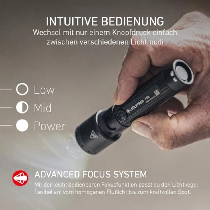 Ledlenser P5R, wiederaufladbare LED Taschenlampe mit 750 Lumen, 280m Fokus, USB-C, IP68 wasserdicht, 20 Stunden Laufzeit, ideal für Camping und Wandern – Bild 3