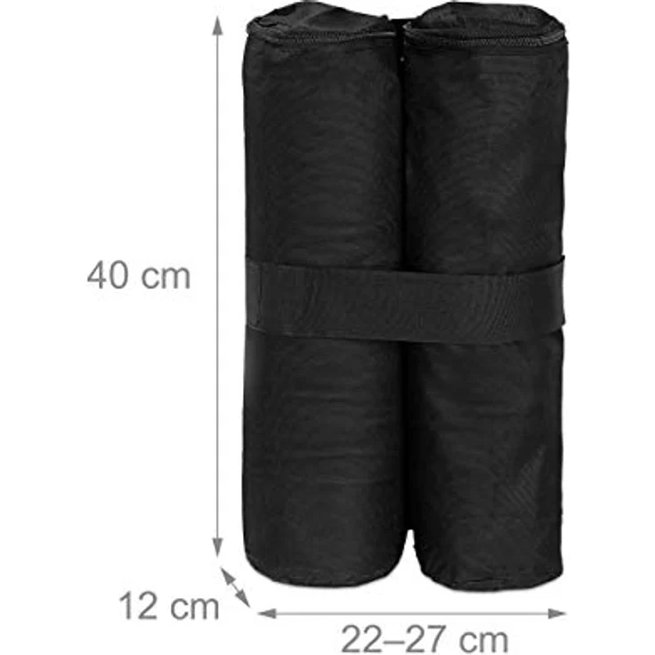 Relaxdays Pavillon Gewichte 4er Set, Beschwerer für Pavillons & Zelte, befüllbar mit Sand, Steinen,10 kg je Fuß, schwarz – Bild 4