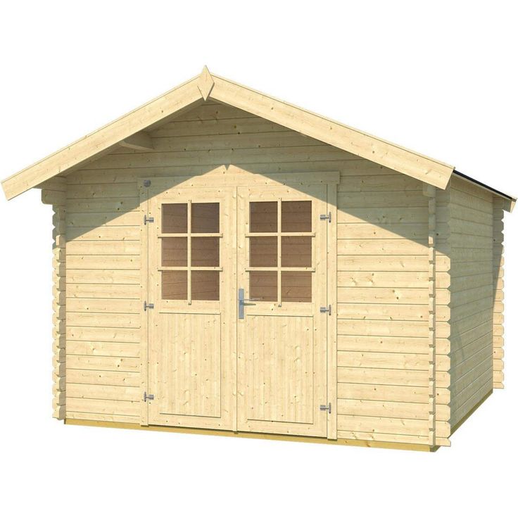 Weka Gartenhaus '209' Gr. 2,5, 28 mm Wandstärken, Doppeltür mit Profilzylinderschloss, natur 333 x 310 x 261 cm